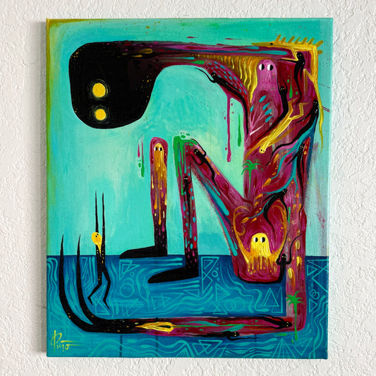 “Humbling The Ego”. Original Acrylic Painting on 24x20x1 Wrapped Canvas