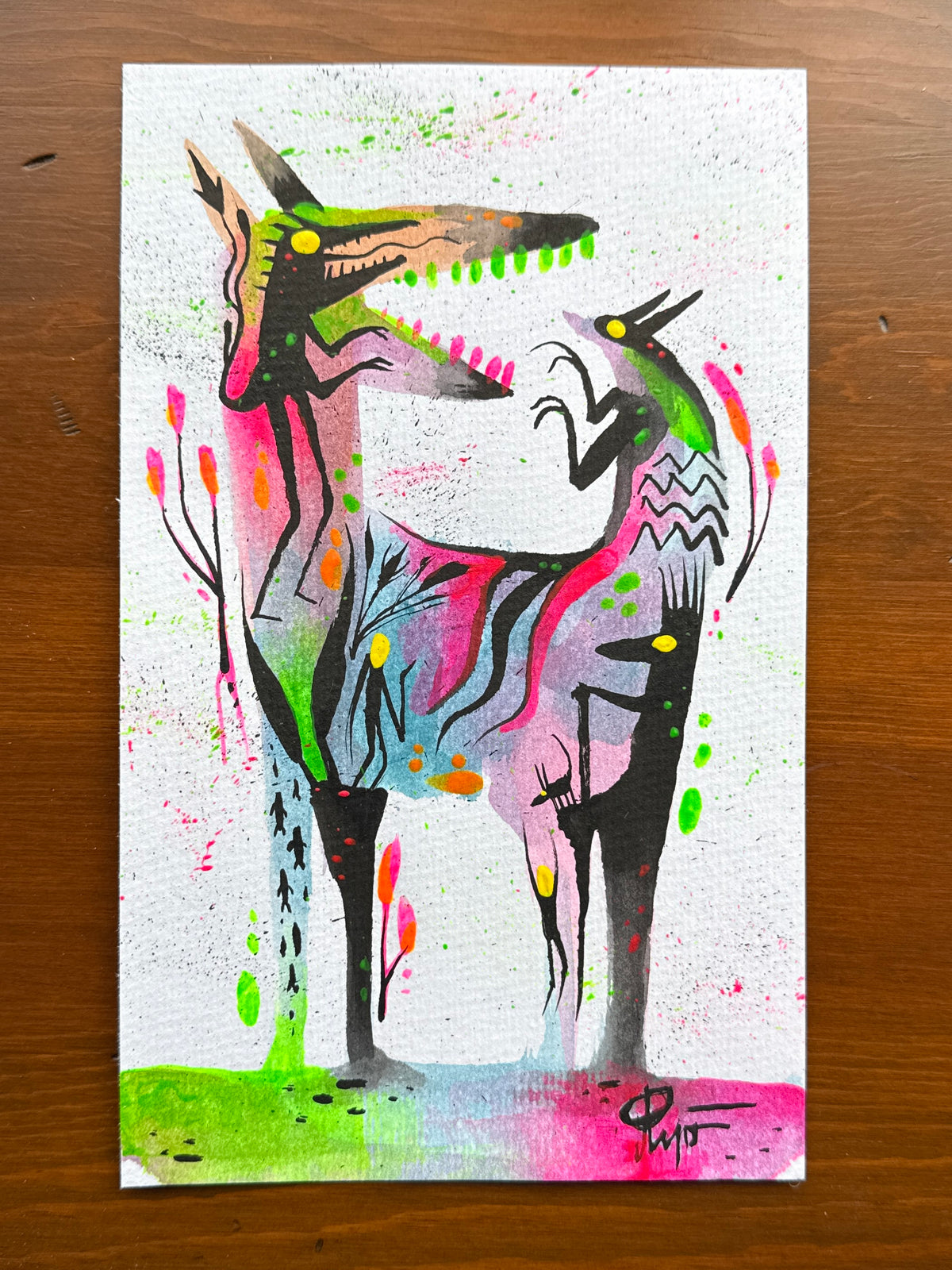 Tail of Temptation 9x5 Original Mixed Media Painting