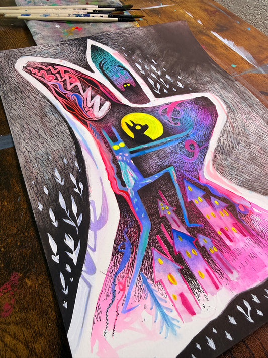 “Moonlight Creature” Original Painting by BrooklynSnobs