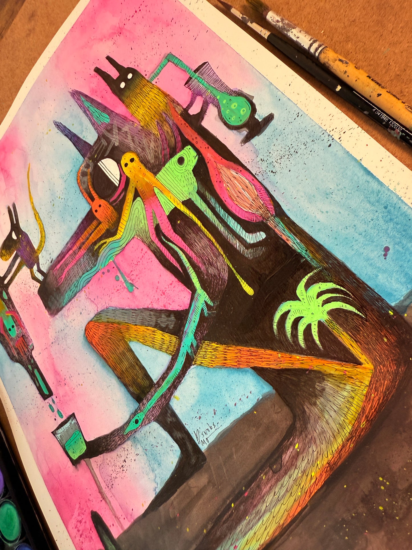 Drinks with Friends – 14 x 11” Original Painting
