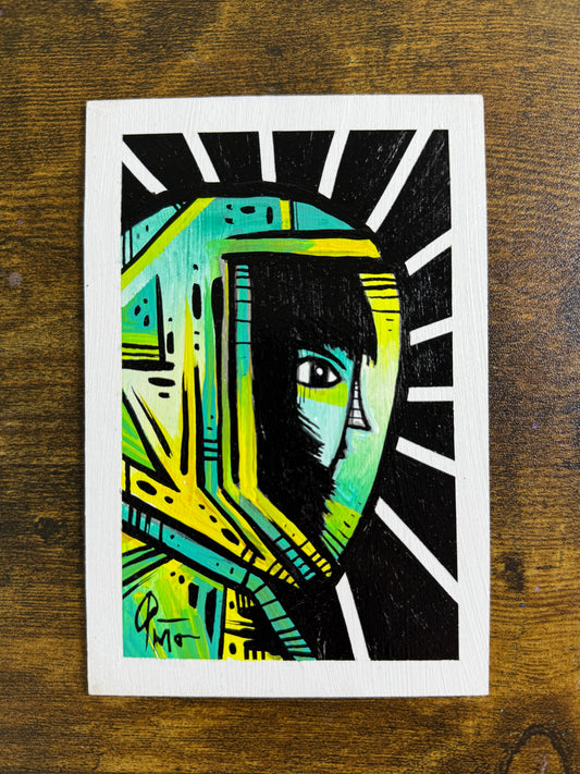 “Leaving Earth” original acrylic painting on wood