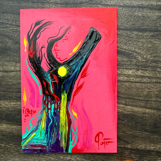 “Dog Dream” original acrylic painting on wood