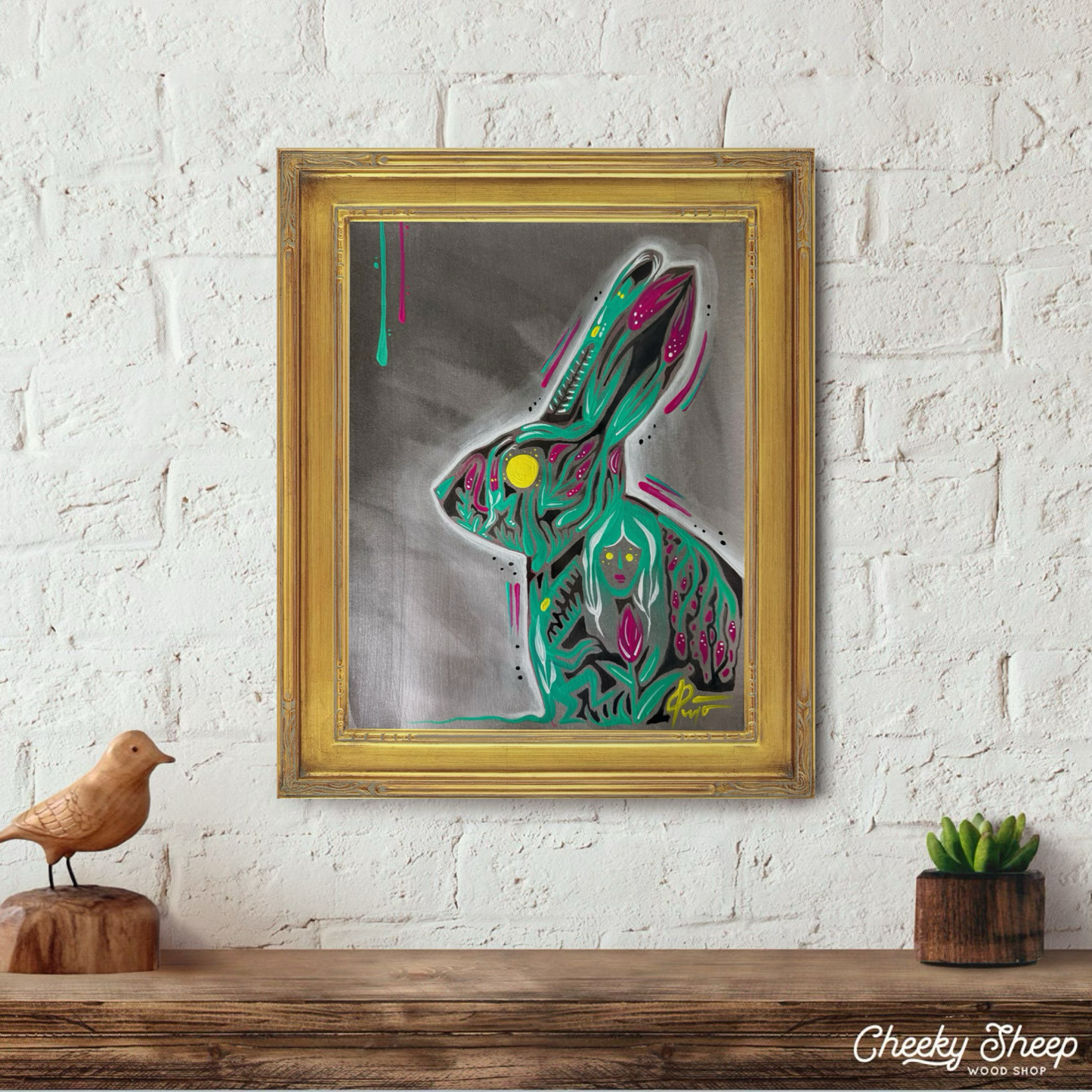 Wild Mind Rabbit– Original Acrylic Painting